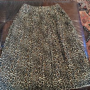 J. CREW NWT Leopard Pleated MIDI Skirt.